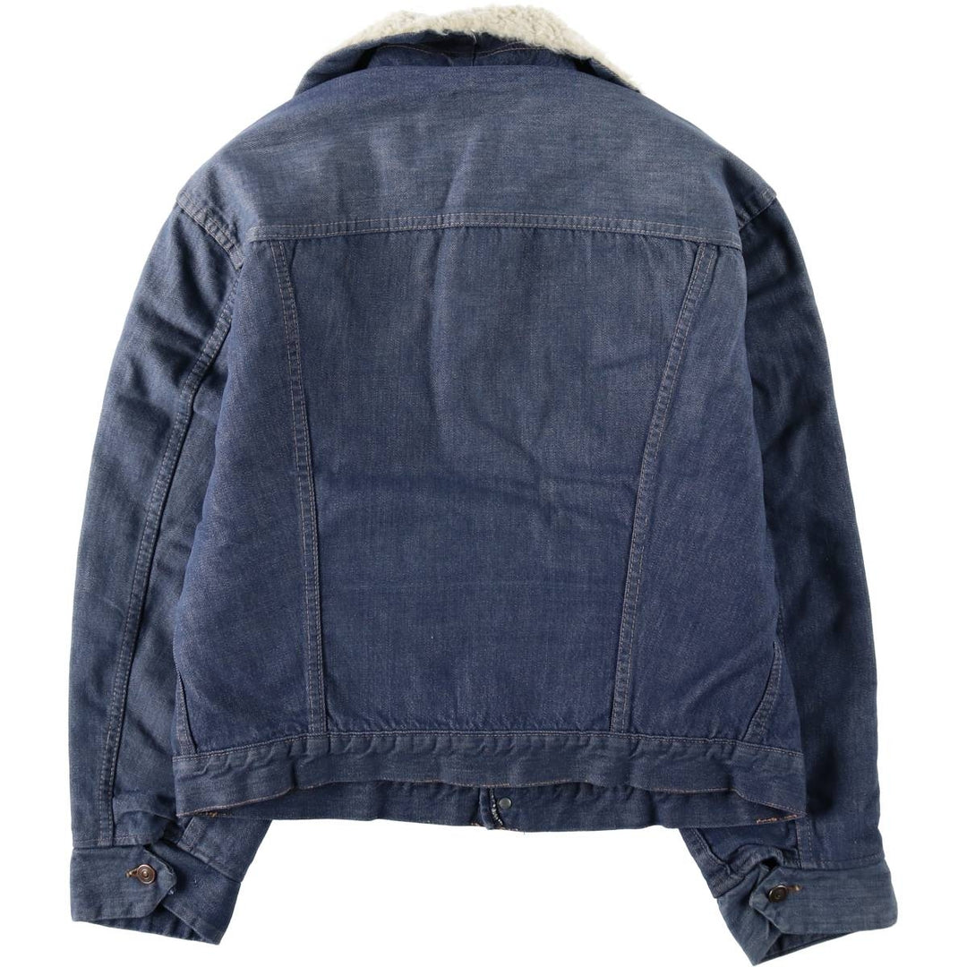 1970'S ROEBUCKS Padded Bat-Dyed Denim Boa Jacket, Men's Size L (Equivalent), Vintage unclear navy blue type Vintage Second Hand
