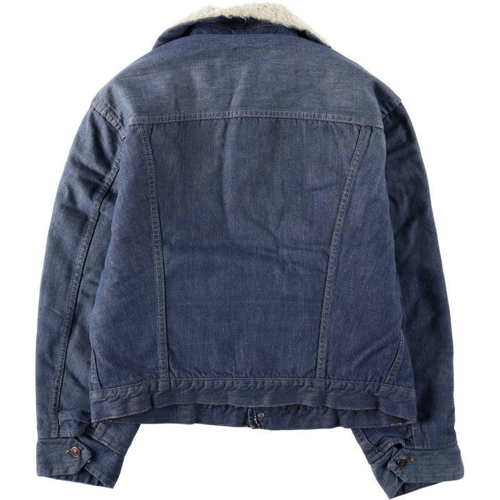 1970'S ROEBUCKS Padded Bat-Dyed Denim Boa Jacket, Men's Size L (Equivalent), Vintage unclear navy blue type Vintage Second Hand