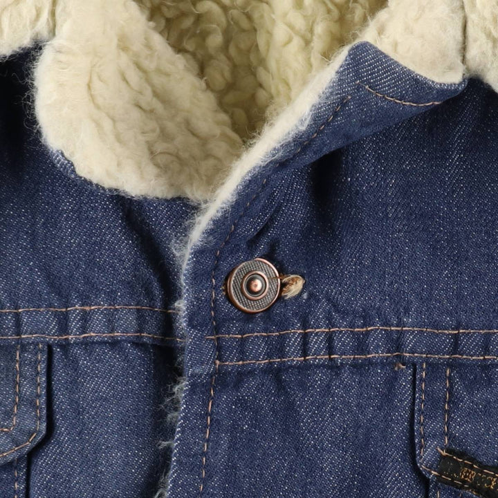 1970'S ROEBUCKS Padded Bat-Dyed Denim Boa Jacket, Men's Size L (Equivalent), Vintage unclear navy blue type Vintage Second Hand