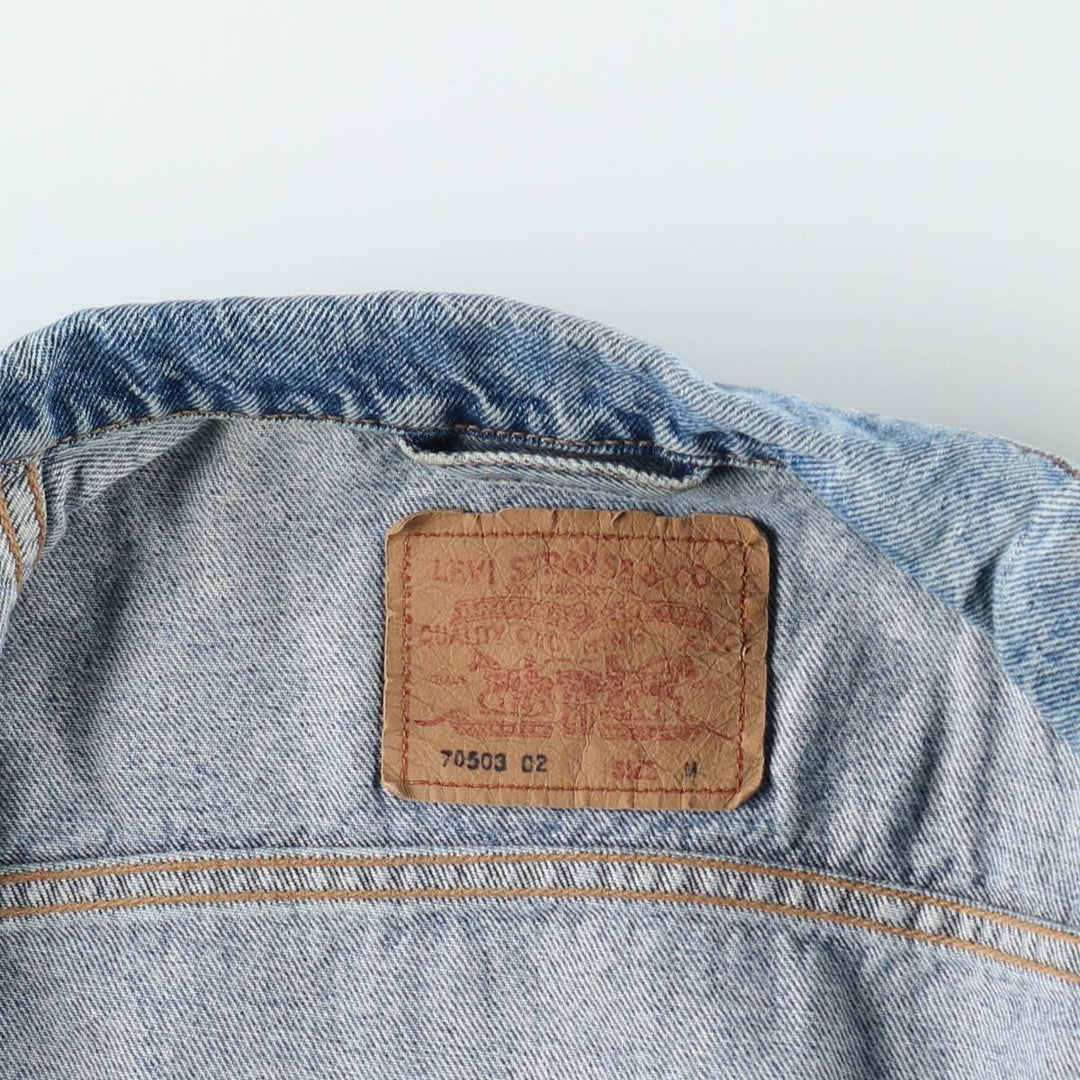 90'S Levi's 70503-0214 Denim Jacket, Men's Size Medium, Vintage cotton blue type Vintage Second Hand