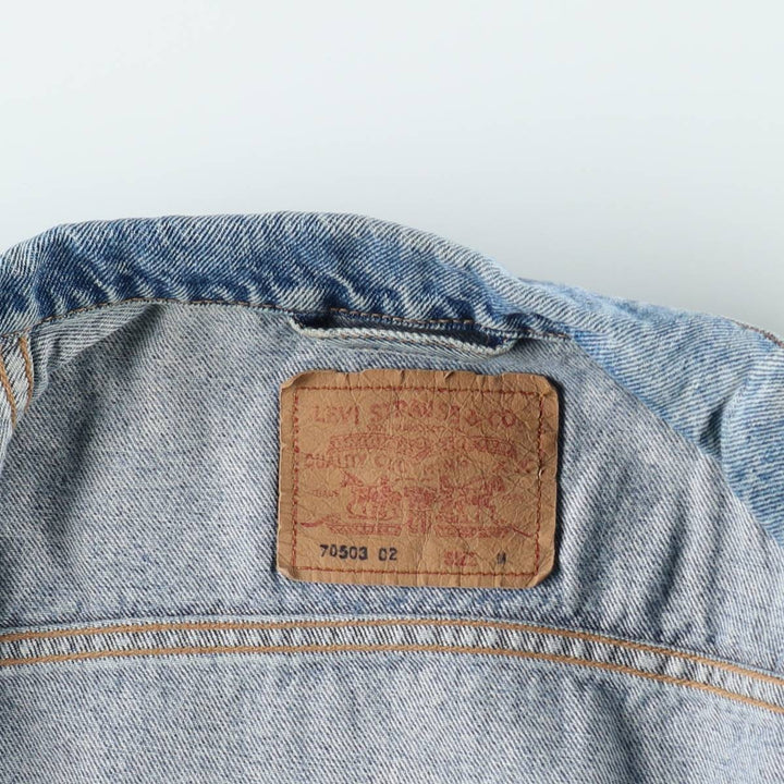 90'S Levi's 70503-0214 Denim Jacket, Men's Size Medium, Vintage cotton blue type Vintage Second Hand
