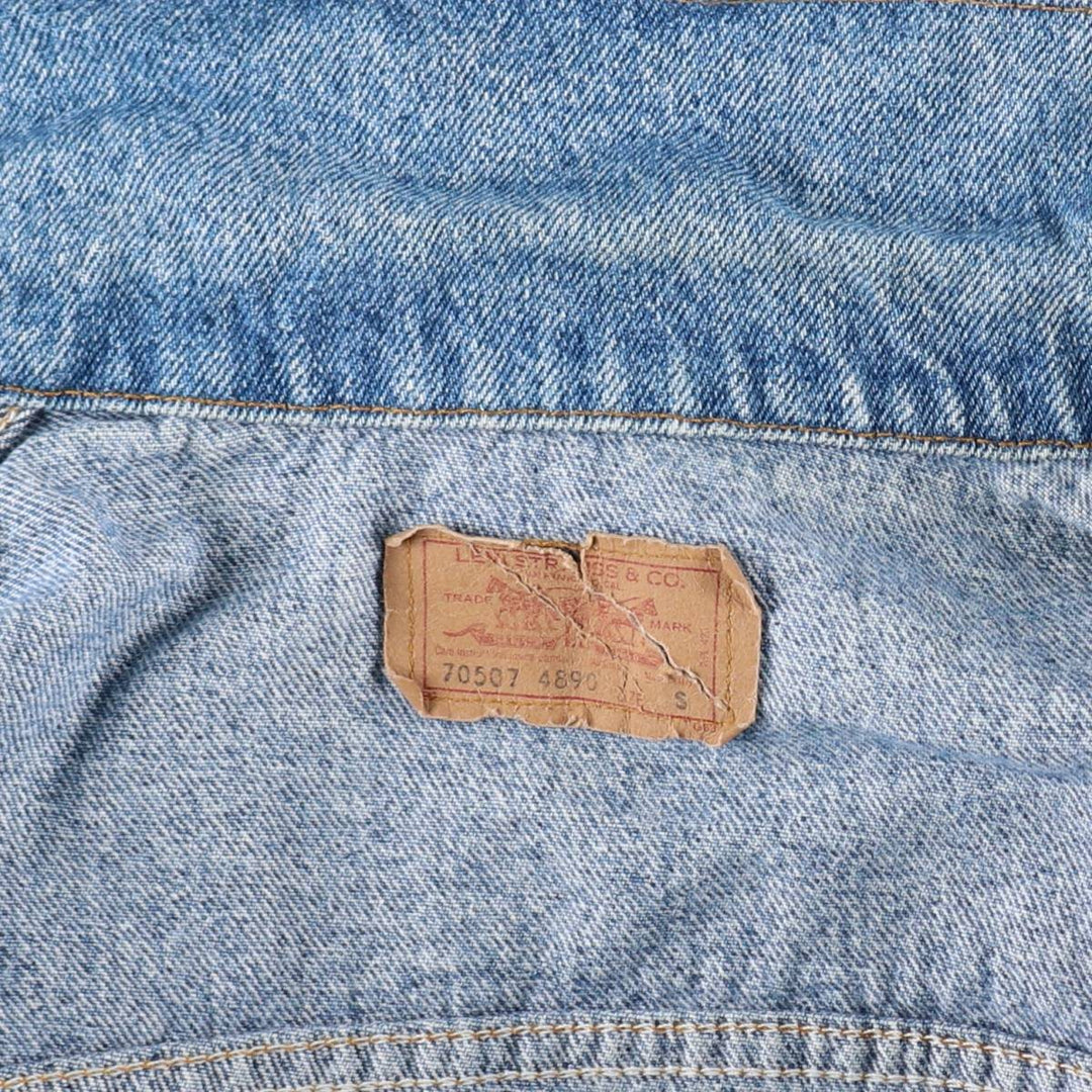 1990'S Levi's 70507-4890 Hard Rock Cafe Denim Jacket, Made in USA, Men's Size S (approx.), Vintage cotton blue type Vintage Second Hand