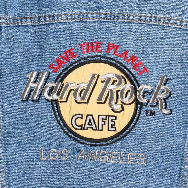 1990'S Levi's 70507-4890 Hard Rock Cafe Denim Jacket, Made in USA, Men's Size S (approx.), Vintage cotton blue type Vintage Second Hand