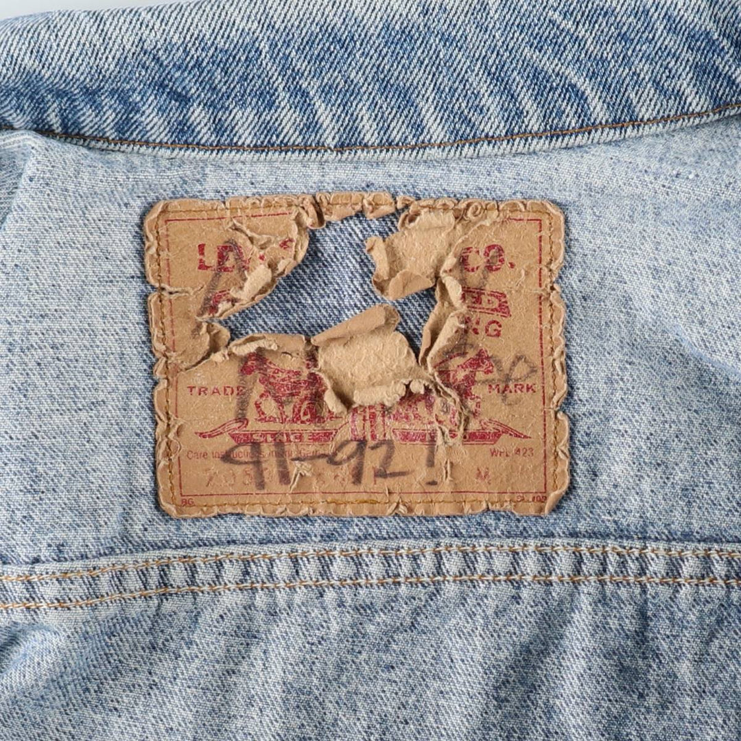 90'S Levi's 70598-4891 Large Patch Denim Jacket, Made in USA, Men's M, Vintage cotton blue type Vintage Second Hand