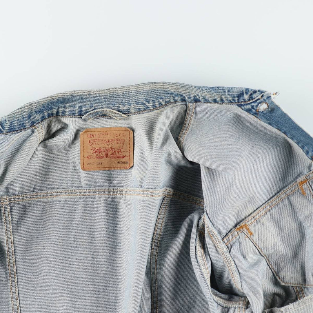 90'S Levi's 70507-0389 denim jacket, denim jacket, made in USA, men's size M, vintage cotton blue type Vintage Second Hand