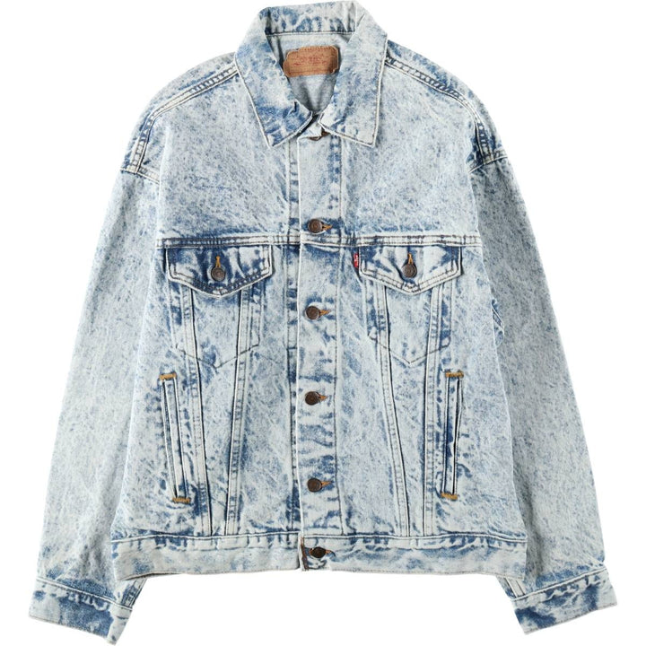 80s-90'S Levi's 70507-0219 Chemical Wash Denim Jacket, Made in USA, Men's Size M (Equivalent), Vintage cotton blue type Vintage Second Hand