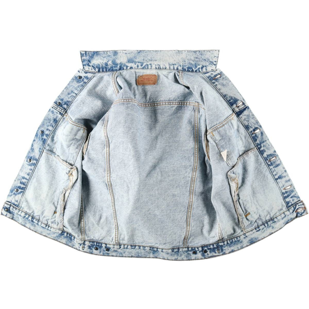 80s-90'S Levi's 70507-0219 Chemical Wash Denim Jacket, Made in USA, Men's Size M (Equivalent), Vintage cotton blue type Vintage Second Hand