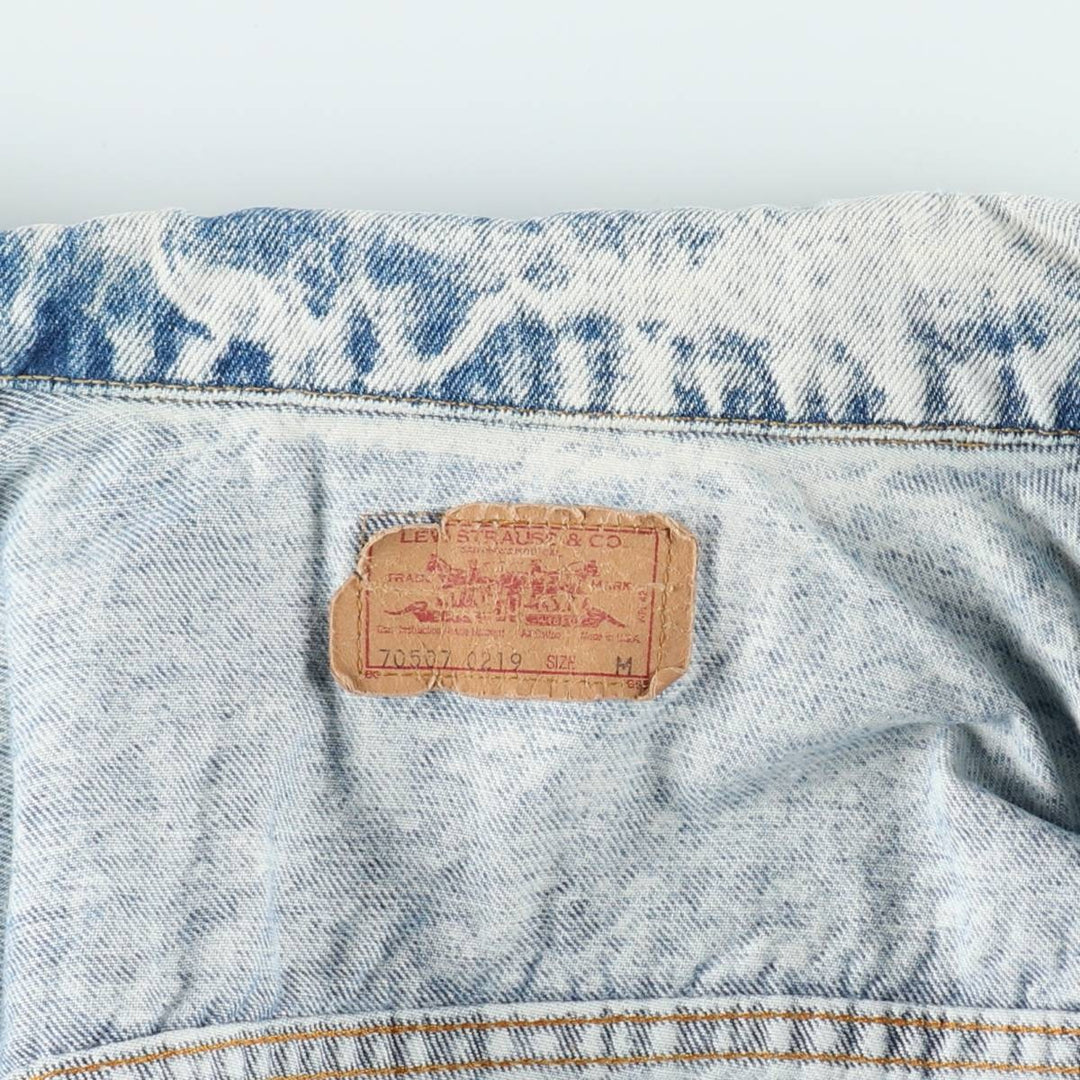 80s-90'S Levi's 70507-0219 Chemical Wash Denim Jacket, Made in USA, Men's Size M (Equivalent), Vintage cotton blue type Vintage Second Hand