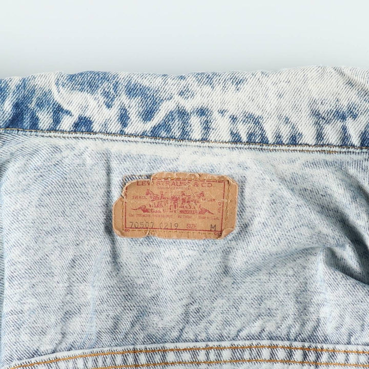 80s-90'S Levi's 70507-0219 Chemical Wash Denim Jacket, Made in USA, Men's Size M (Equivalent), Vintage cotton blue type Vintage Second Hand