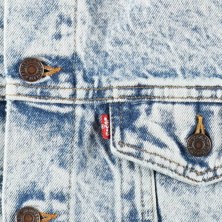 80s-90'S Levi's 70507-0219 Chemical Wash Denim Jacket, Made in USA, Men's Size M (Equivalent), Vintage cotton blue type Vintage Second Hand
