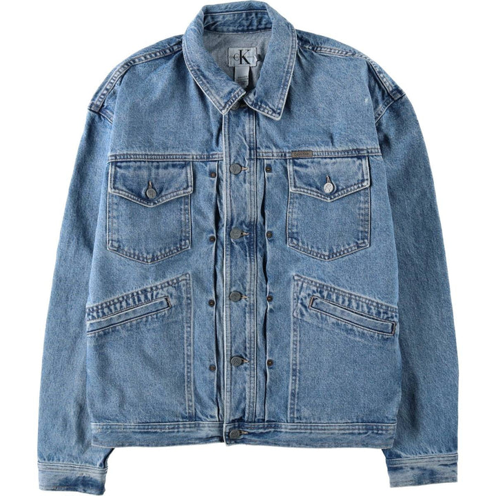 1990'S Calvin Klein denim jacket, made in USA, men's size M equivalent, vintage. cotton blue type Vintage Second Hand