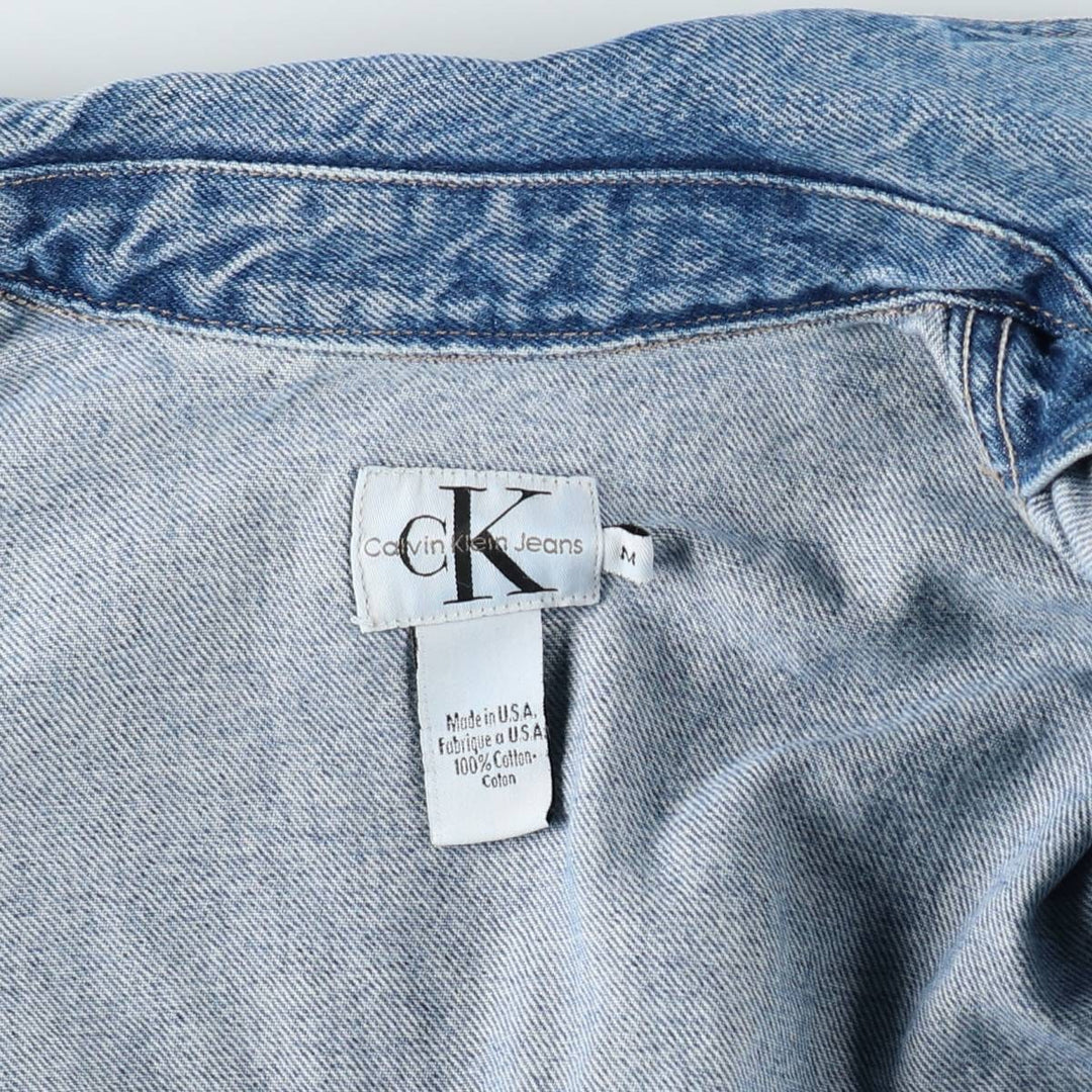 1990'S Calvin Klein denim jacket, made in USA, men's size M equivalent, vintage. cotton blue type Vintage Second Hand