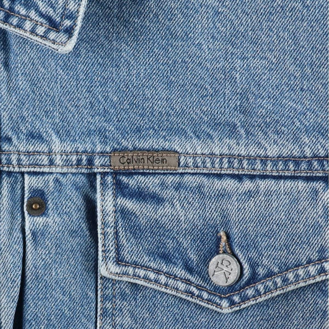 1990'S Calvin Klein denim jacket, made in USA, men's size M equivalent, vintage. cotton blue type Vintage Second Hand