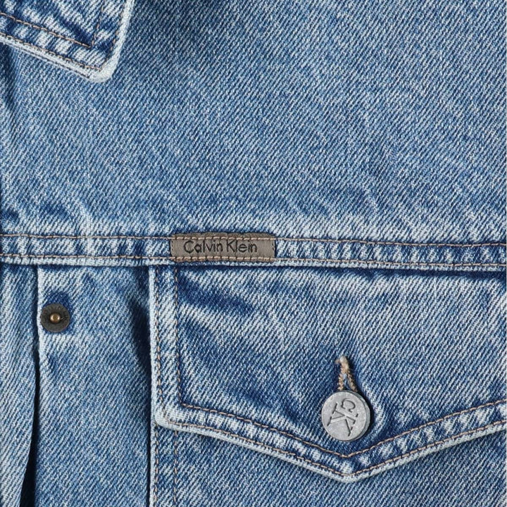 1990'S Calvin Klein denim jacket, made in USA, men's size M equivalent, vintage. cotton blue type Vintage Second Hand