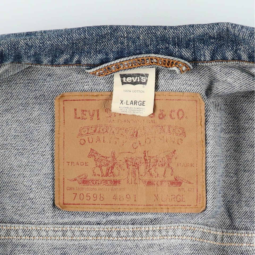 90'S Levi's 70598-4891 Large Patch Denim Jacket (Men's XL equivalent) Vintage cotton blue type Vintage Second Hand