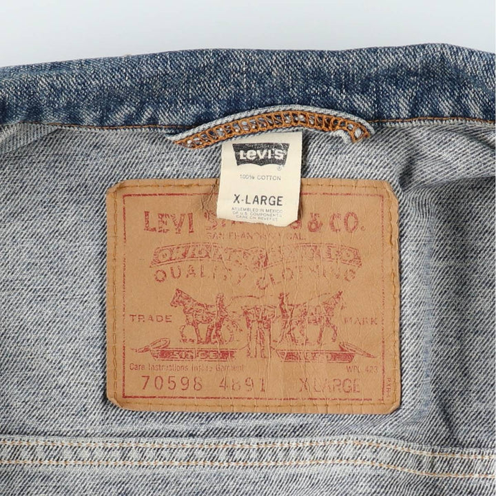 90'S Levi's 70598-4891 Large Patch Denim Jacket (Men's XL equivalent) Vintage cotton blue type Vintage Second Hand