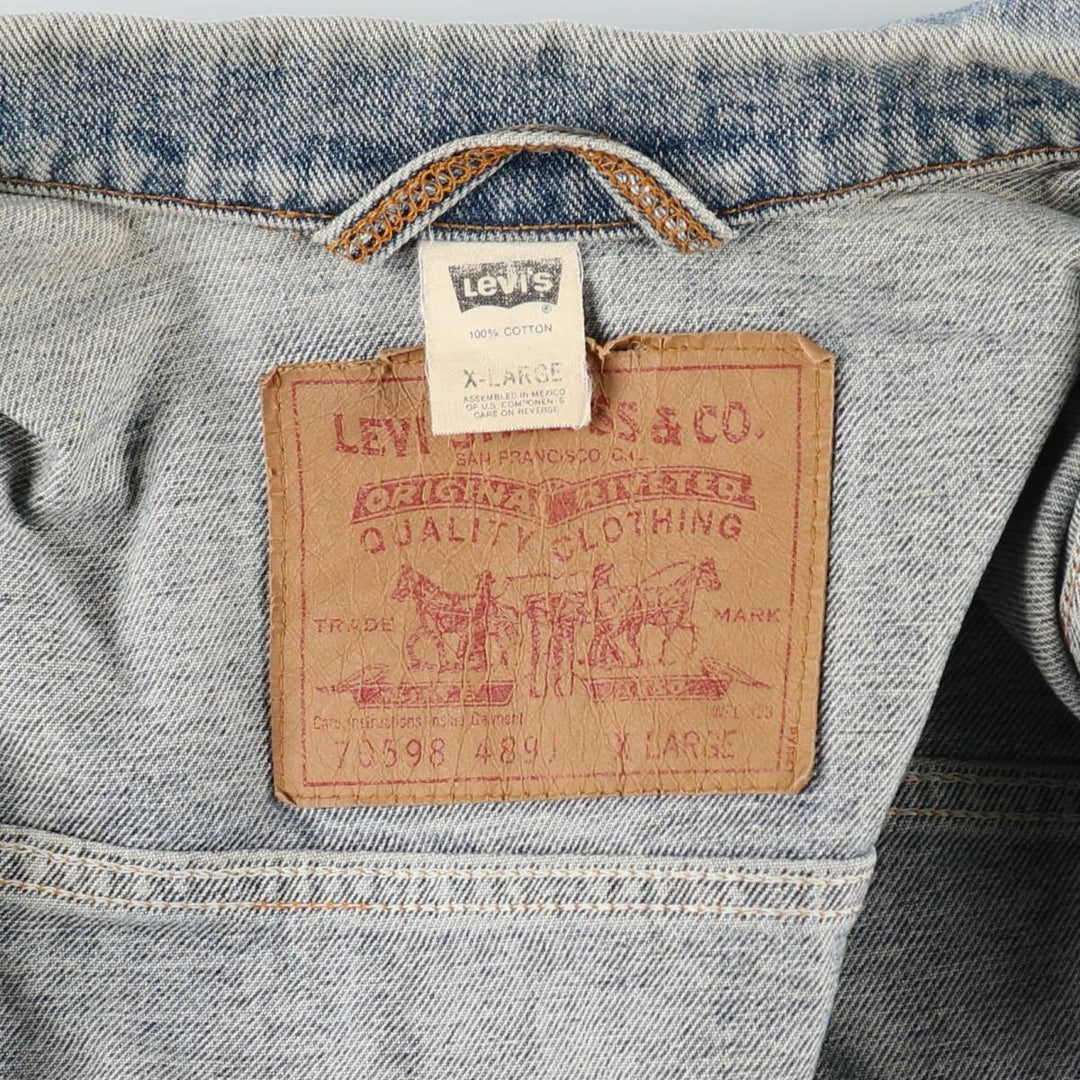 90'S Levi's 70598-4891 Large Patch Denim Jacket (Men's XL equivalent) Vintage cotton blue type Vintage Second Hand
