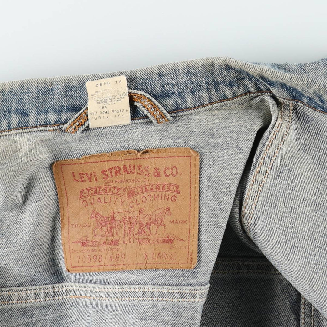 90'S Levi's 70598-4891 Large Patch Denim Jacket (Men's XL equivalent) Vintage cotton blue type Vintage Second Hand