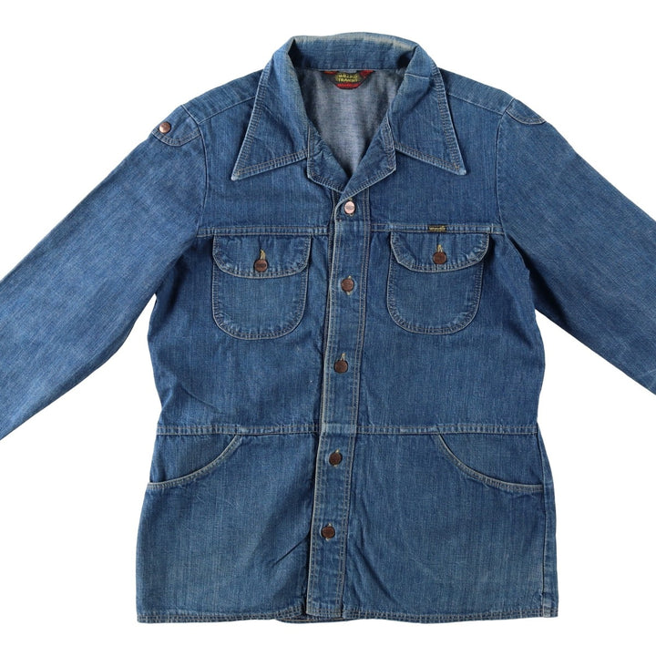 1970'S Wrangler WRAPID TRANSIT Denim Bush Jacket, Men's Size L (approx.), Vintage unclear blue type Vintage Second Hand