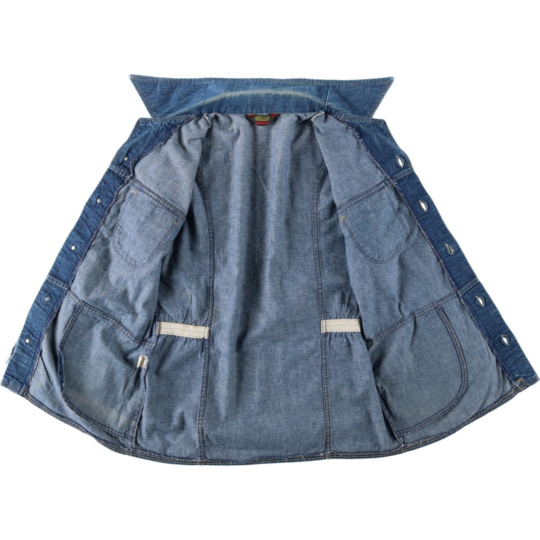 1970'S Wrangler WRAPID TRANSIT Denim Bush Jacket, Men's Size L (approx.), Vintage unclear blue type Vintage Second Hand