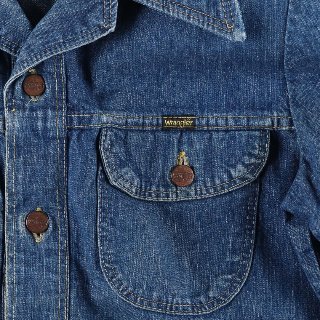 1970'S Wrangler WRAPID TRANSIT Denim Bush Jacket, Men's Size L (approx.), Vintage unclear blue type Vintage Second Hand