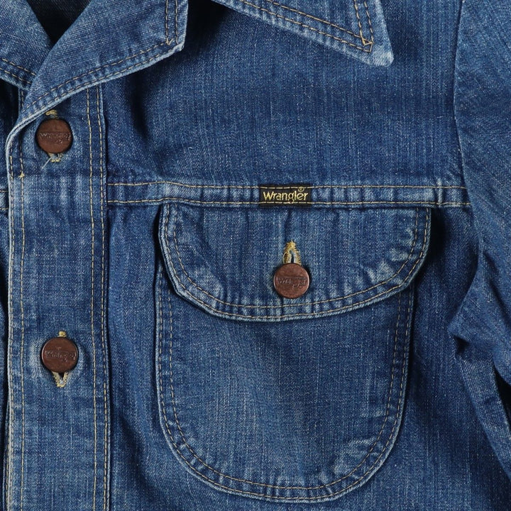 1970'S Wrangler WRAPID TRANSIT Denim Bush Jacket, Men's Size L (approx.), Vintage unclear blue type Vintage Second Hand