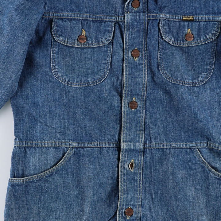 1970'S Wrangler WRAPID TRANSIT Denim Bush Jacket, Men's Size L (approx.), Vintage unclear blue type Vintage Second Hand