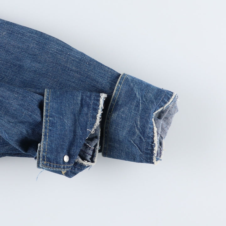 1970'S Wrangler WRAPID TRANSIT Denim Bush Jacket, Men's Size L (approx.), Vintage unclear blue type Vintage Second Hand