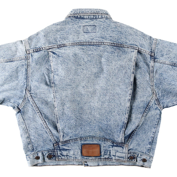 1990'S Levi's 75068-0219 Chemical Wash Denim Jacket, Made in USA, Men's Size L (approx.), Vintage cotton blue type Vintage Second Hand