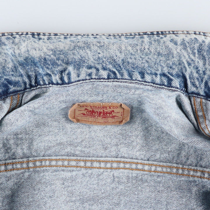 1990'S Levi's 75068-0219 Chemical Wash Denim Jacket, Made in USA, Men's Size L (approx.), Vintage cotton blue type Vintage Second Hand
