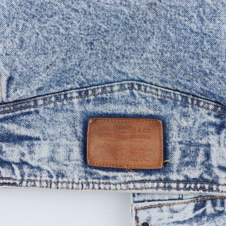 1990'S Levi's 75068-0219 Chemical Wash Denim Jacket, Made in USA, Men's Size L (approx.), Vintage cotton blue type Vintage Second Hand