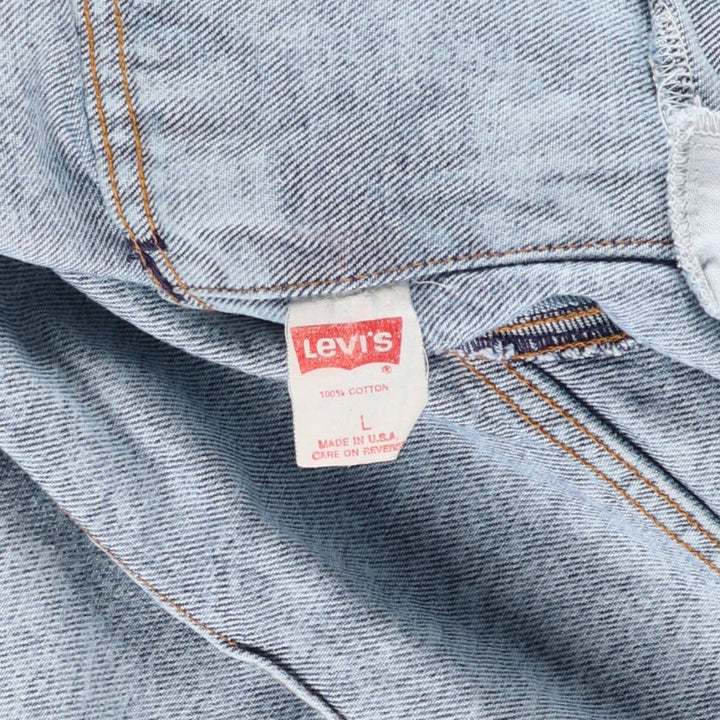 1990'S Levi's 75068-0219 Chemical Wash Denim Jacket, Made in USA, Men's Size L (approx.), Vintage cotton blue type Vintage Second Hand