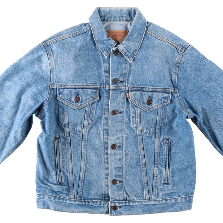 90'S Levi's 70506-0214 denim jacket, denim jacket, made in USA, men's size L, vintage cotton blue type Vintage Second Hand