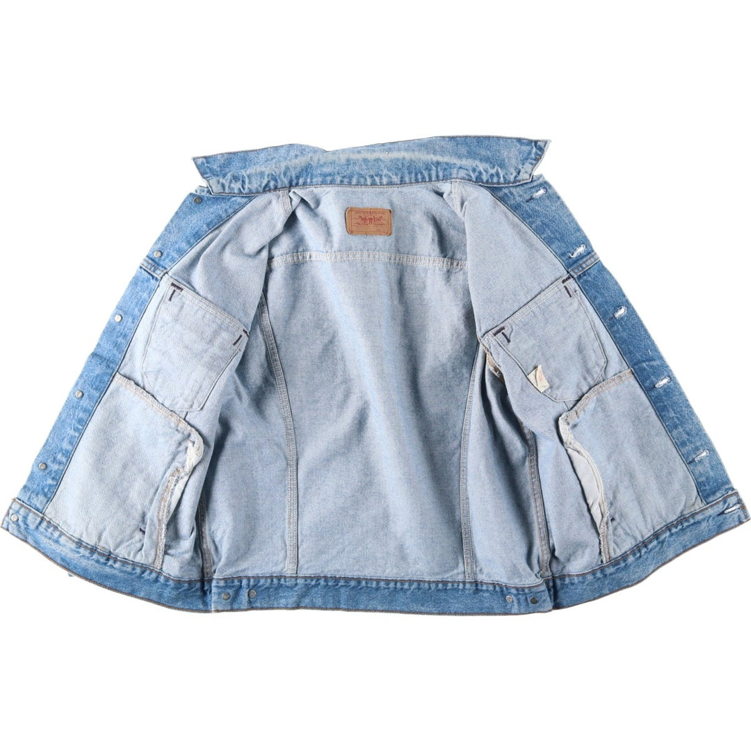 90'S Levi's 70506-0214 denim jacket, denim jacket, made in USA, men's size L, vintage cotton blue type Vintage Second Hand