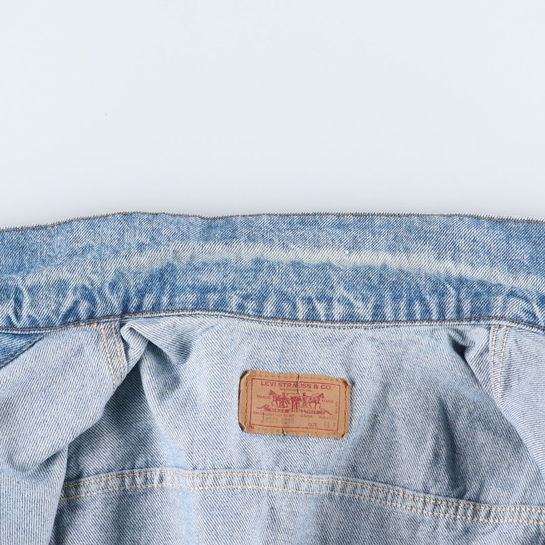 90'S Levi's 70506-0214 denim jacket, denim jacket, made in USA, men's size L, vintage cotton blue type Vintage Second Hand