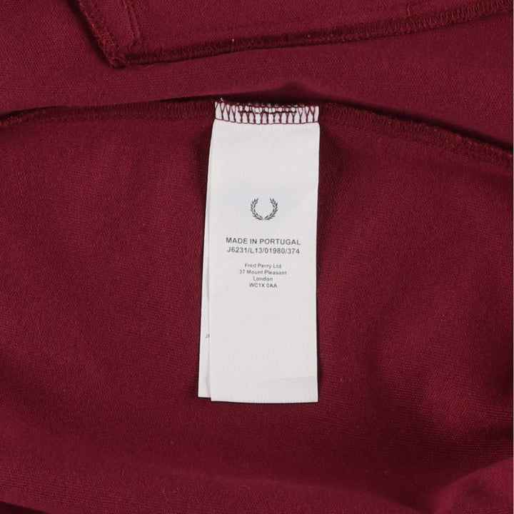 Fred Perry track jacket, men's size S (equivalent to size S) polyester burgundy type Vintage Second Hand