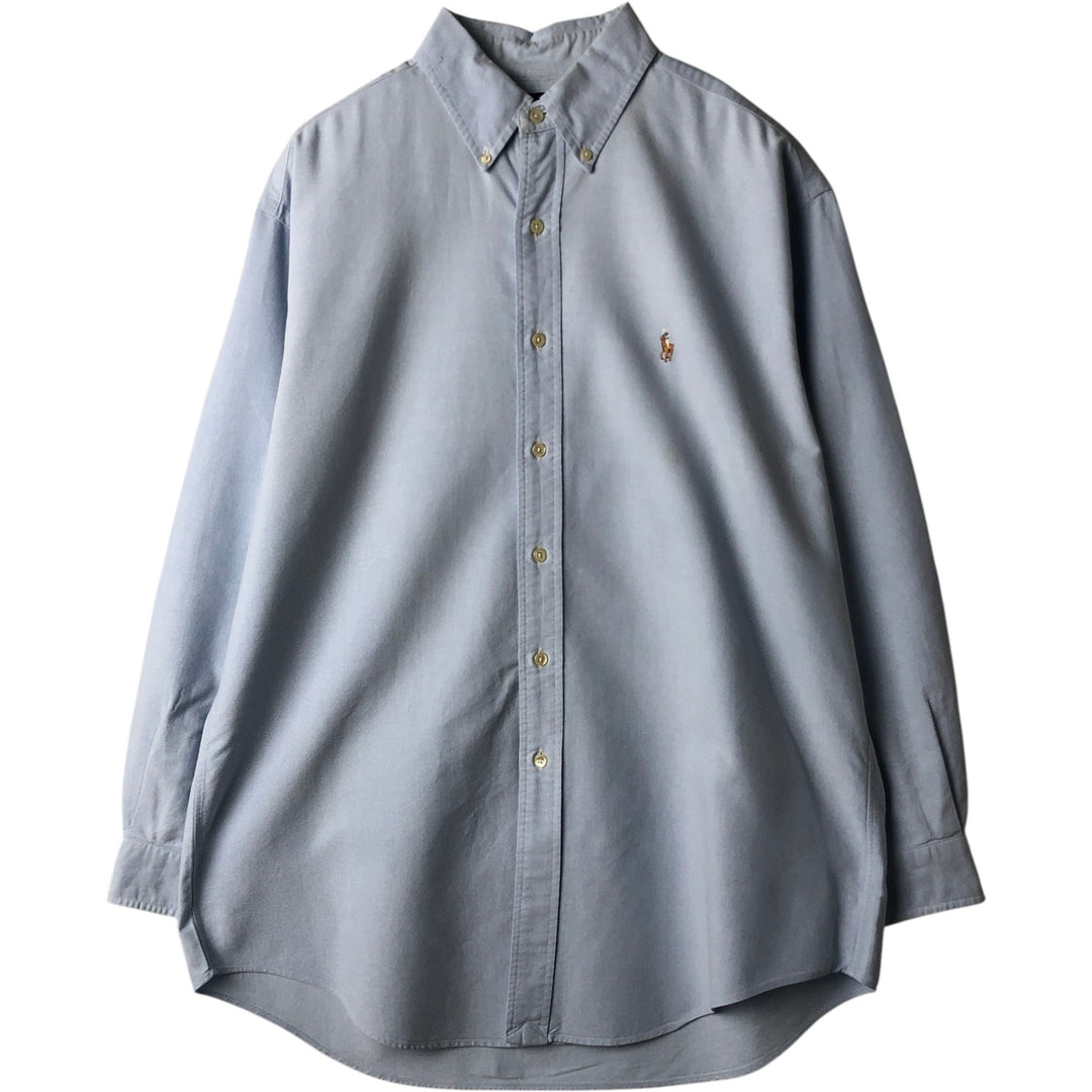 Ralph Lauren YARMOUTH long sleeve button down shirt, men's size L cotton Blue type light blue Vintage Second Hand