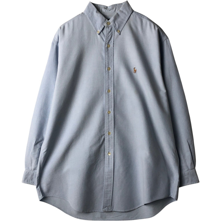 Ralph Lauren YARMOUTH long sleeve button down shirt, men's size L cotton Blue type light blue Vintage Second Hand