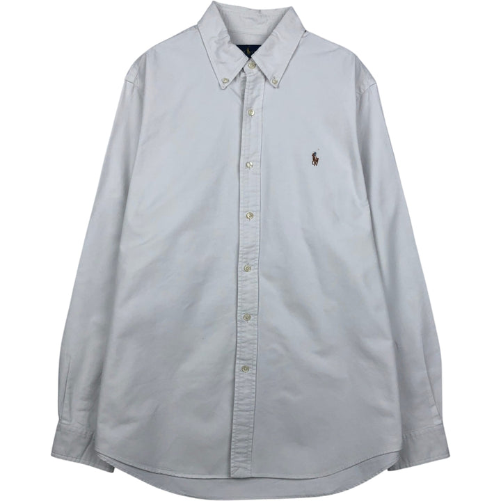 Ralph Lauren long sleeve button down shirt, men's size L cotton white type Vintage Second Hand