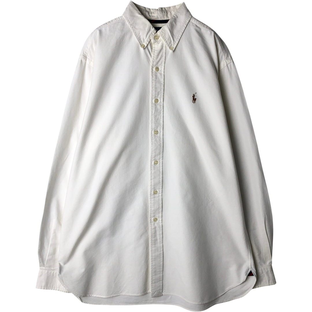 Ralph Lauren Classic Fit Long Sleeve Button Down Shirt, Men's Size L cotton white type Vintage Second Hand