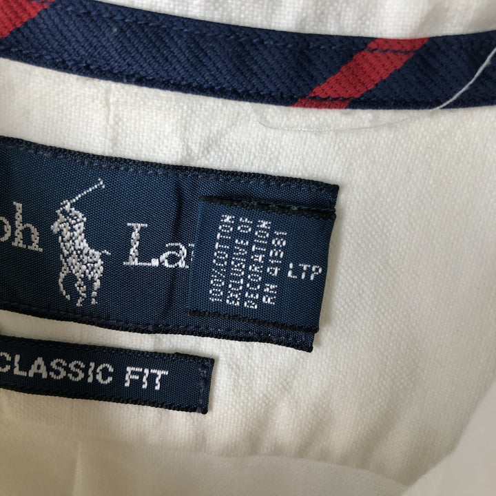 Ralph Lauren Classic Fit Long Sleeve Button Down Shirt, Men's Size L cotton white type Vintage Second Hand
