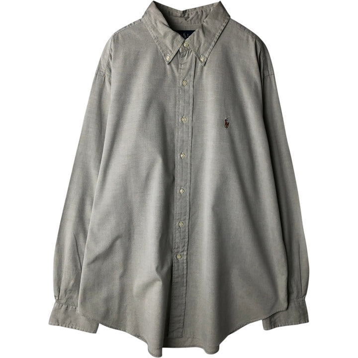 Ralph Lauren Classic Fit Long Sleeve Button Down Shirt Men's XL cotton gray type Vintage Second Hand