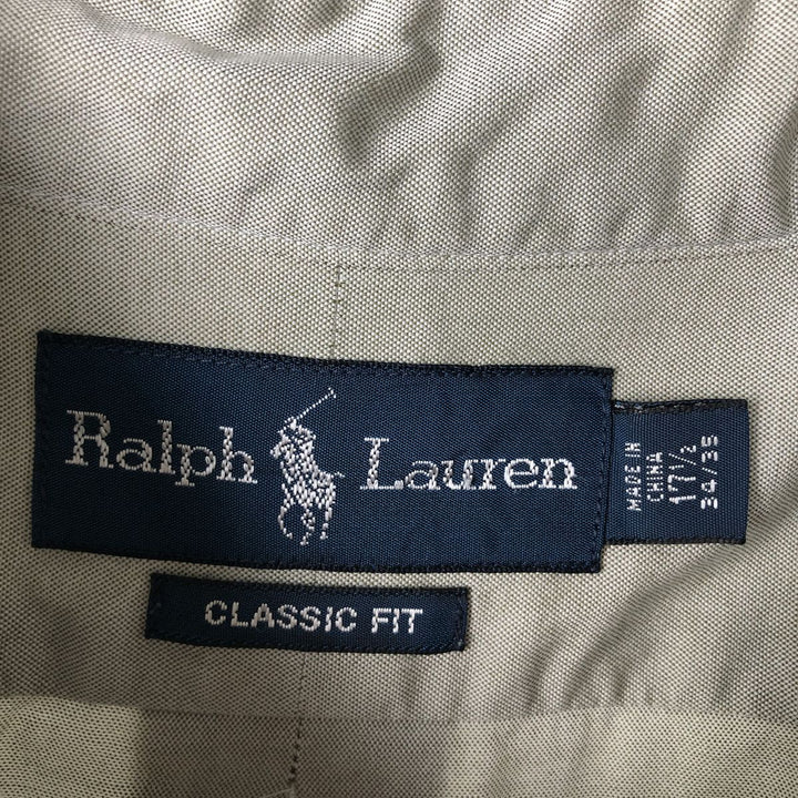 Ralph Lauren Classic Fit Long Sleeve Button Down Shirt Men's XL cotton gray type Vintage Second Hand