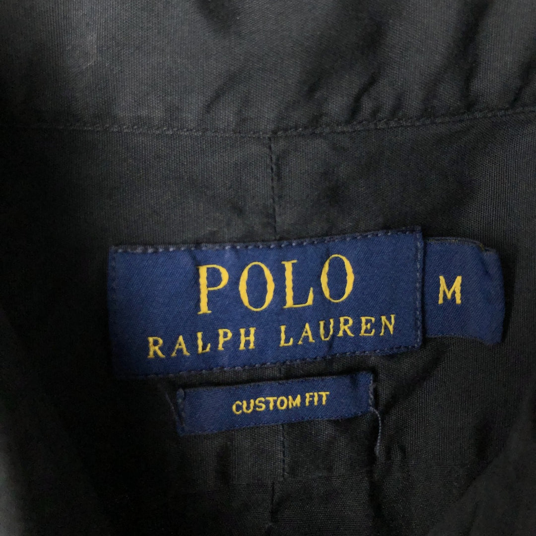 Ralph Lauren POLO RALPH LAUREN CUSTOM FIT long sleeve button down shirt men's M size cotton navy blue type Vintage Second Hand