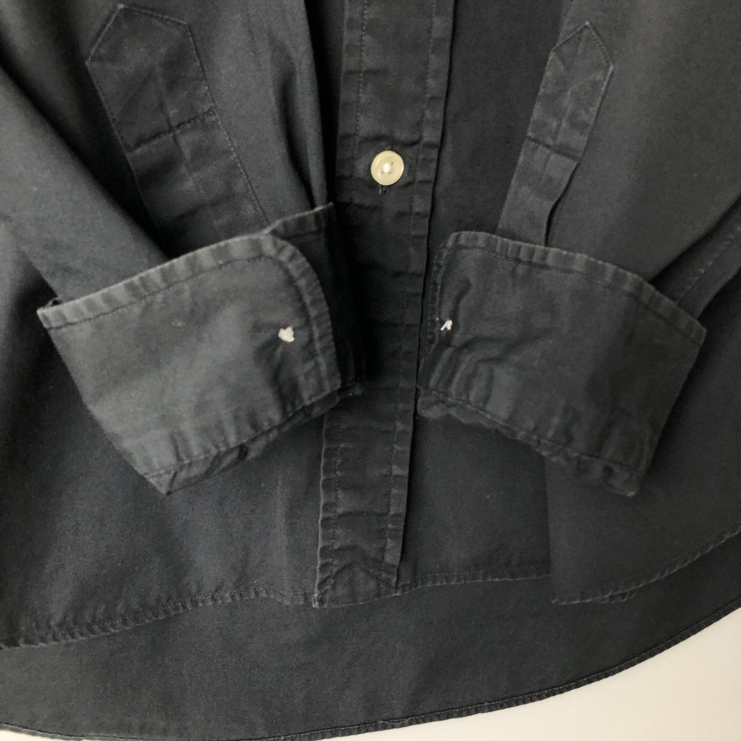 Ralph Lauren POLO RALPH LAUREN CUSTOM FIT long sleeve button down shirt men's M size cotton navy blue type Vintage Second Hand