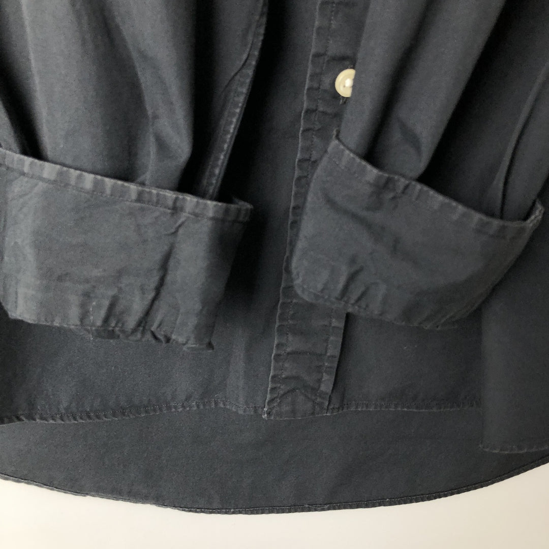 Ralph Lauren POLO RALPH LAUREN CUSTOM FIT long sleeve button down shirt men's M size cotton navy blue type Vintage Second Hand