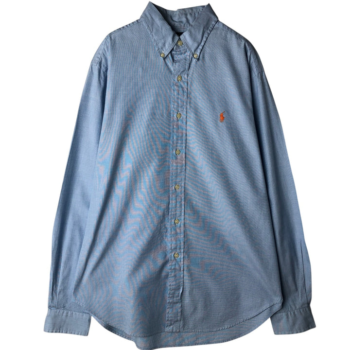 Ralph Lauren Classic Fit Long Sleeve Button Down Check Shirt Men's M cotton Blue type light blue Vintage Second Hand