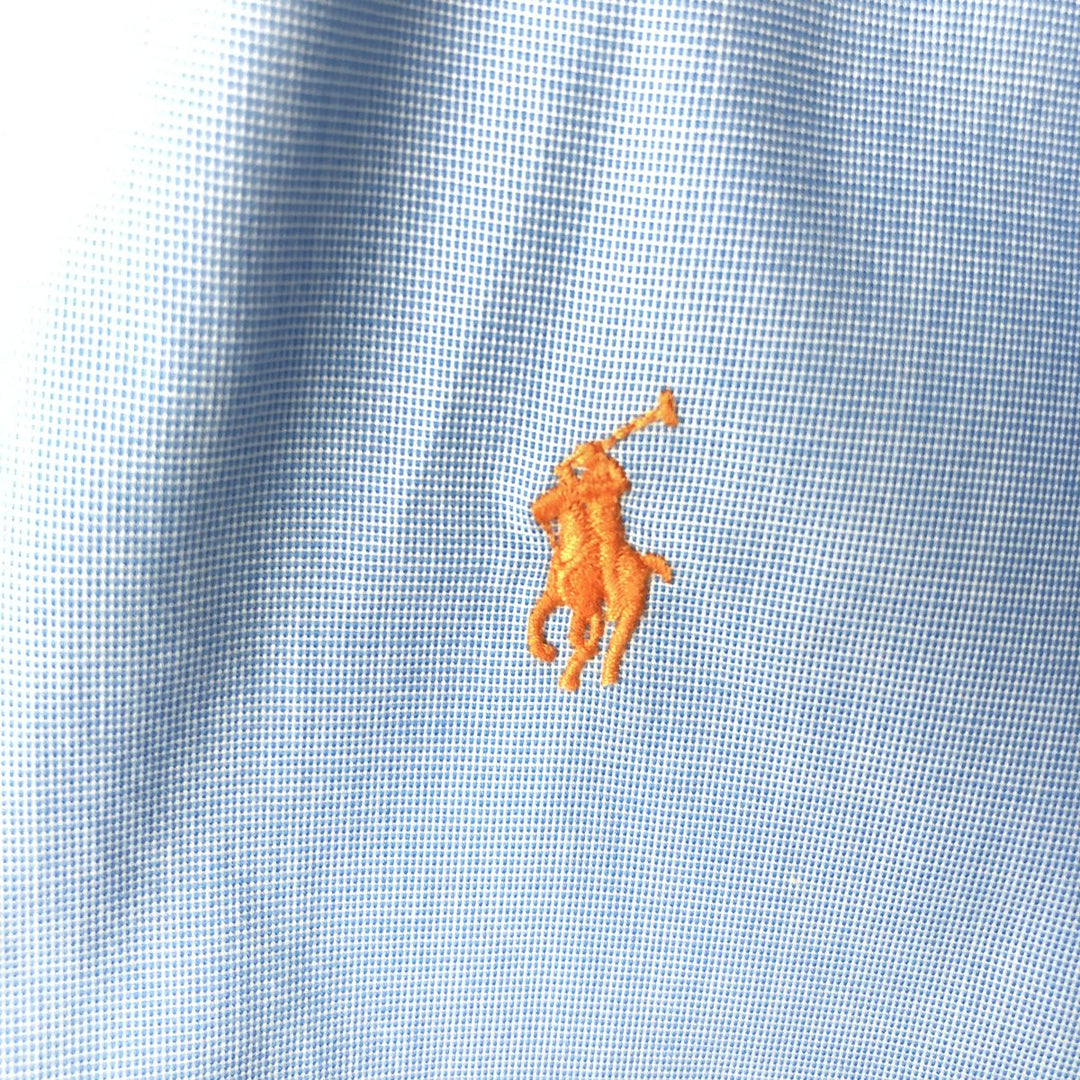 Ralph Lauren Classic Fit Long Sleeve Button Down Check Shirt Men's M cotton Blue type light blue Vintage Second Hand