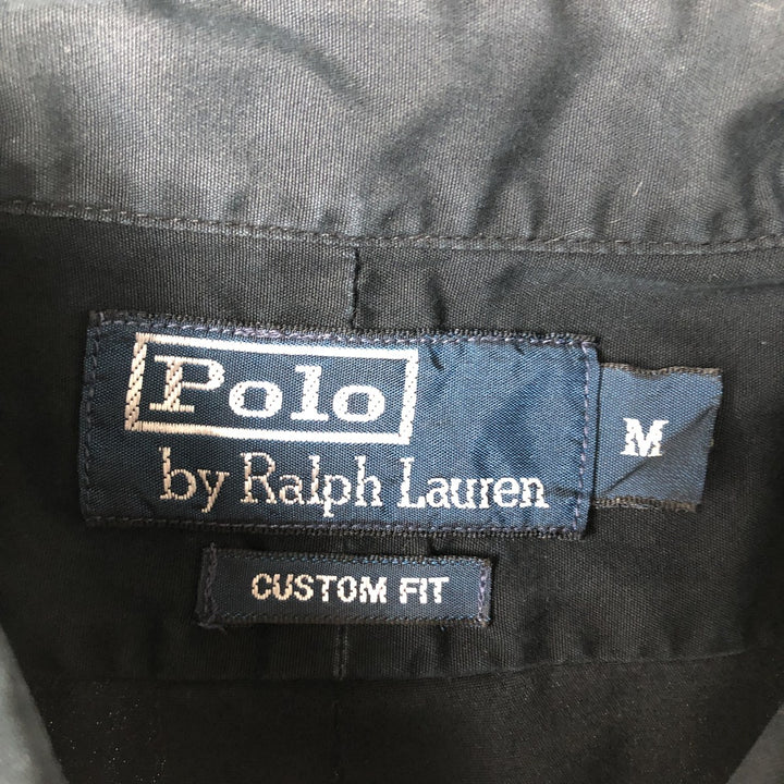 Ralph Lauren POLO by Ralph Lauren CUSTOM FIT long-sleeved button-down shirt, men's size M cotton black type Vintage Second Hand