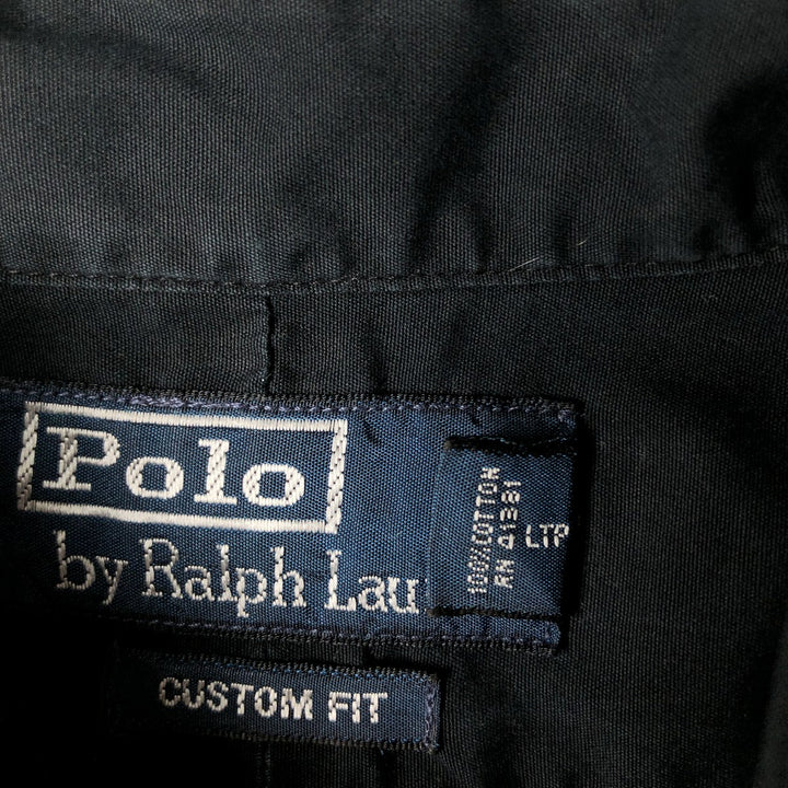 Ralph Lauren POLO by Ralph Lauren CUSTOM FIT long-sleeved button-down shirt, men's size M cotton black type Vintage Second Hand